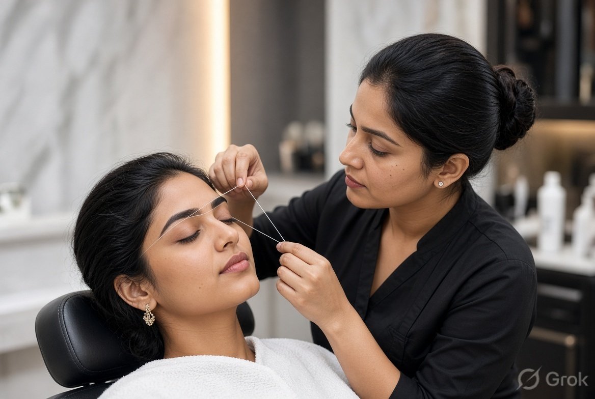 Eyebrow threading service at Michels Hair & Beauty